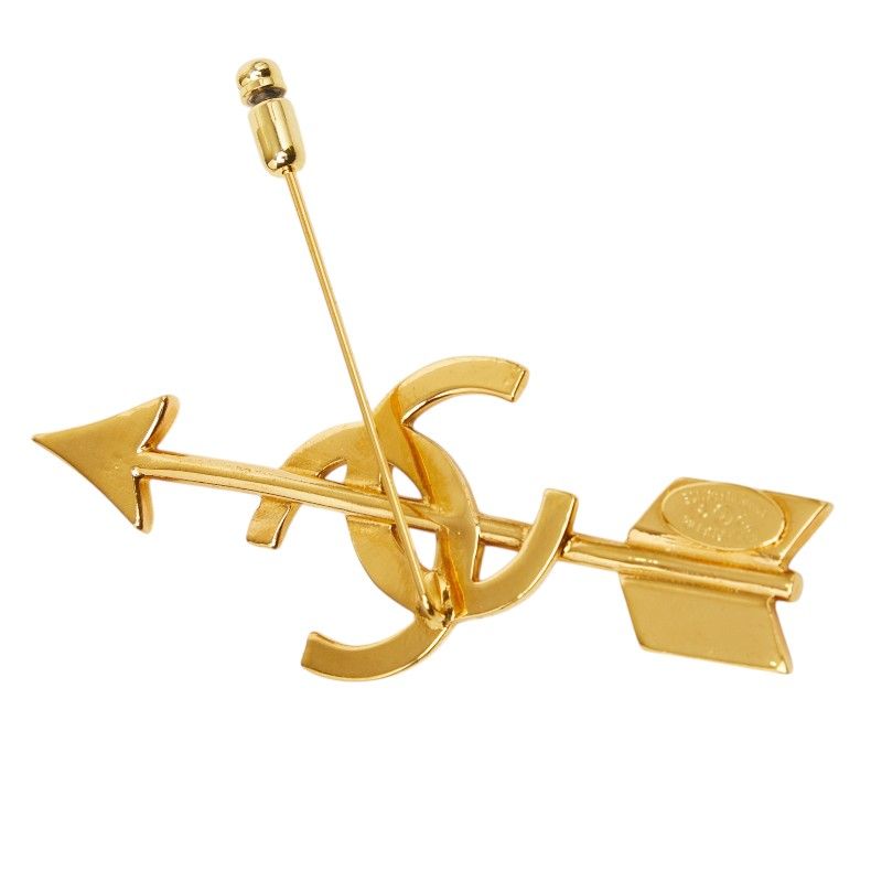 Chanel CC Logo Arrow Brooch Gold Plated — view 2
