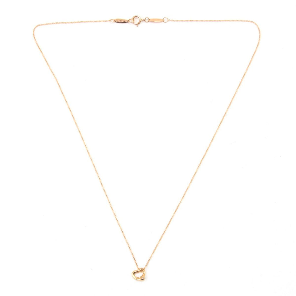 Tiffany & Co Necklace 18k Elsa Peretti Open Heart Pendant External Case — view 3