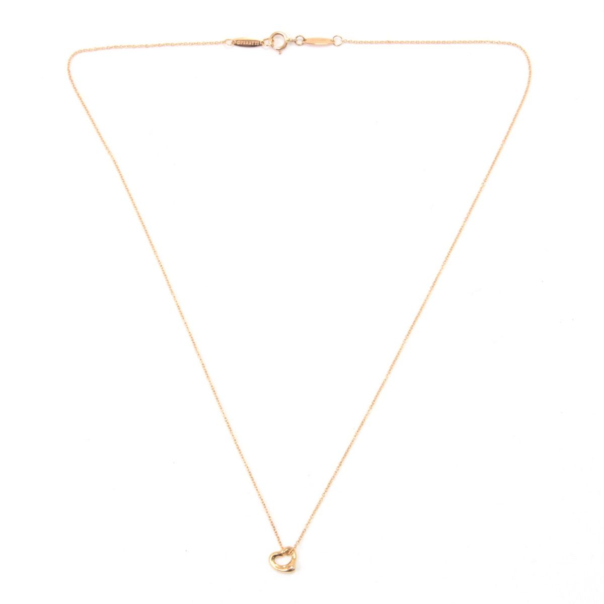Tiffany & Co Necklace 18k Elsa Peretti Open Heart Pendant External Case — view 3