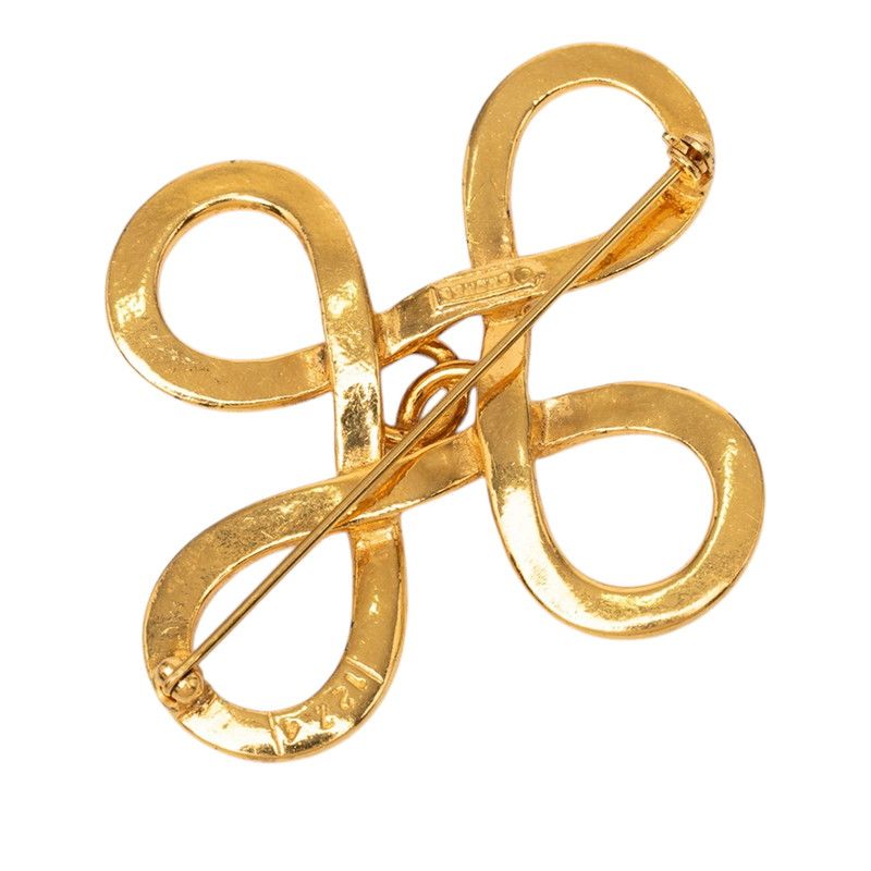 Chanel CC Logo Infinity Cross Brooch Gold Plated — view 2