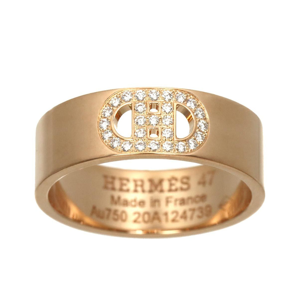 Hermes D'ancre 47 Ring Diamond 18k PG Pink Gold 750 Dunkle — view 2