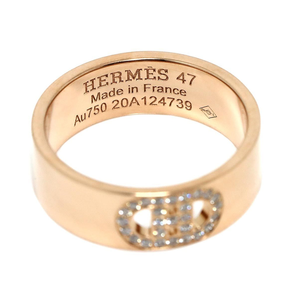 Hermes D'ancre 47 Ring Diamond 18k PG Pink Gold 750 Dunkle — view 3