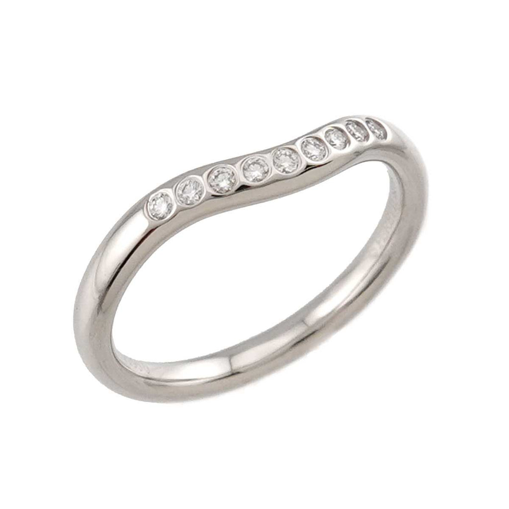 Tiffany & Co Curved Band Ring Diamond Pt Platinum — view 5
