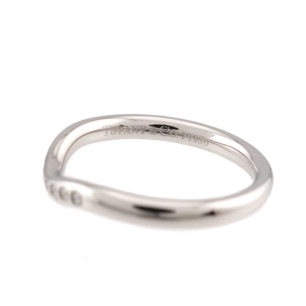 Tiffany & Co Curved Band Ring Diamond Pt Platinum — view 3