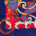 Hermes Carre 90 L'instruction du Roy Imperial Science Blue Red Silk Scarf — view 4