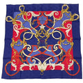 Hermes Carre 90 L'instruction du Roy Imperial Science Blue Red Silk Scarf