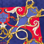 Hermes Carre 90 L'instruction du Roy Imperial Science Blue Red Silk Scarf — view 3