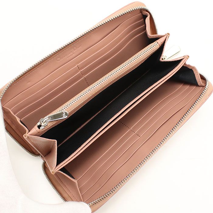 Dior Voyageur Wallet Lady Dior Zip Around Lambskin — view 3