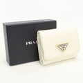 Prada Saffiano Triangle Wallet Qhh Trifold Leather