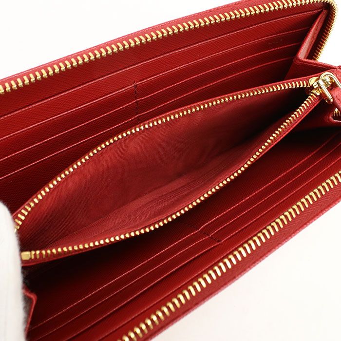 Prada Zip Around Wallet Saffiano Triangle Leather — view 4