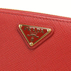 Prada Zip Around Wallet Saffiano Triangle Leather — view 5