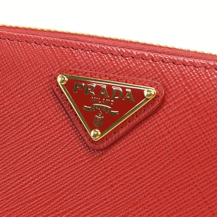 Prada Zip Around Wallet Saffiano Triangle Leather — view 5
