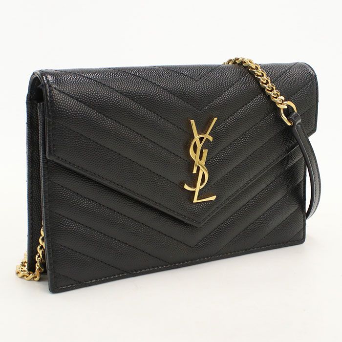 Saint Laurent Cassandra Chain Wallet Leather
