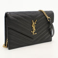 Saint Laurent Cassandra Chain Wallet Leather