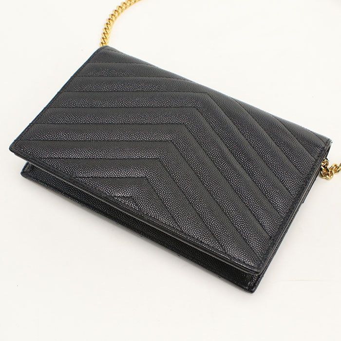 Saint Laurent Cassandra Chain Wallet Leather — view 2