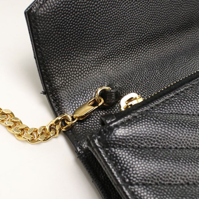 Saint Laurent Cassandra Chain Wallet Leather — view 7