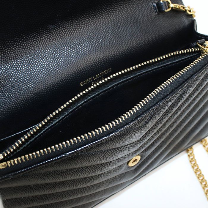 Saint Laurent Cassandra Chain Wallet Leather — view 5