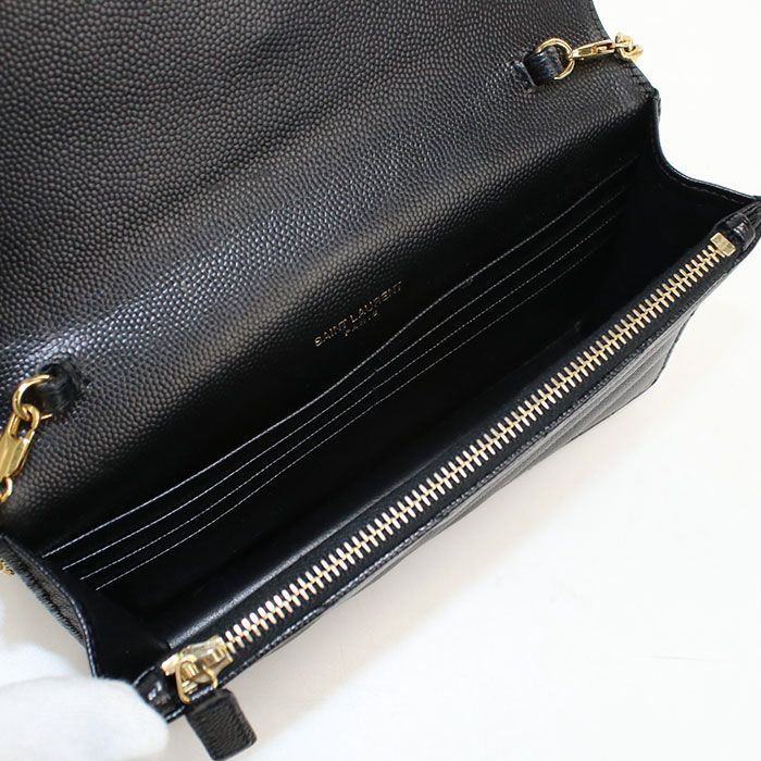 Saint Laurent Cassandra Chain Wallet Leather — view 3