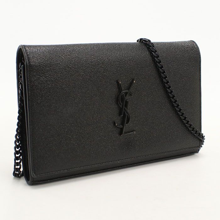 Saint Laurent YSL Monogram Chain Wallet Leather