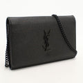 Saint Laurent YSL Monogram Chain Wallet Leather