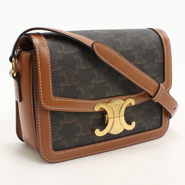 Celine Triomphe Teen Crossbody Shoulder Bag Canvas Calf