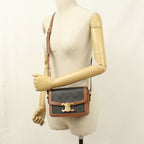 Celine Triomphe Teen Crossbody Shoulder Bag Canvas Calf — view 7