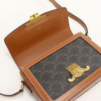 Celine Triomphe Teen Crossbody Shoulder Bag Canvas Calf — view 5
