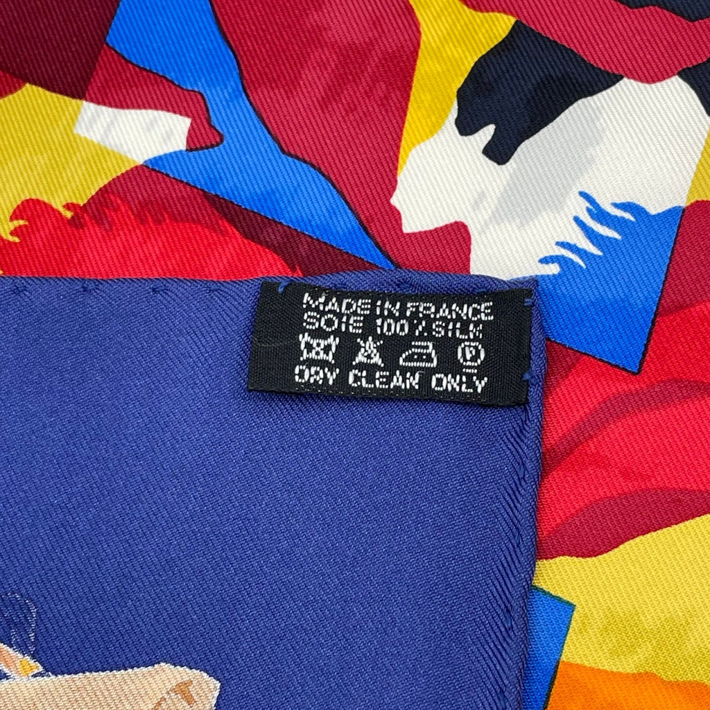 Hermes Carre 90 Chic Robinson le Scarf Silk Blue — view 6