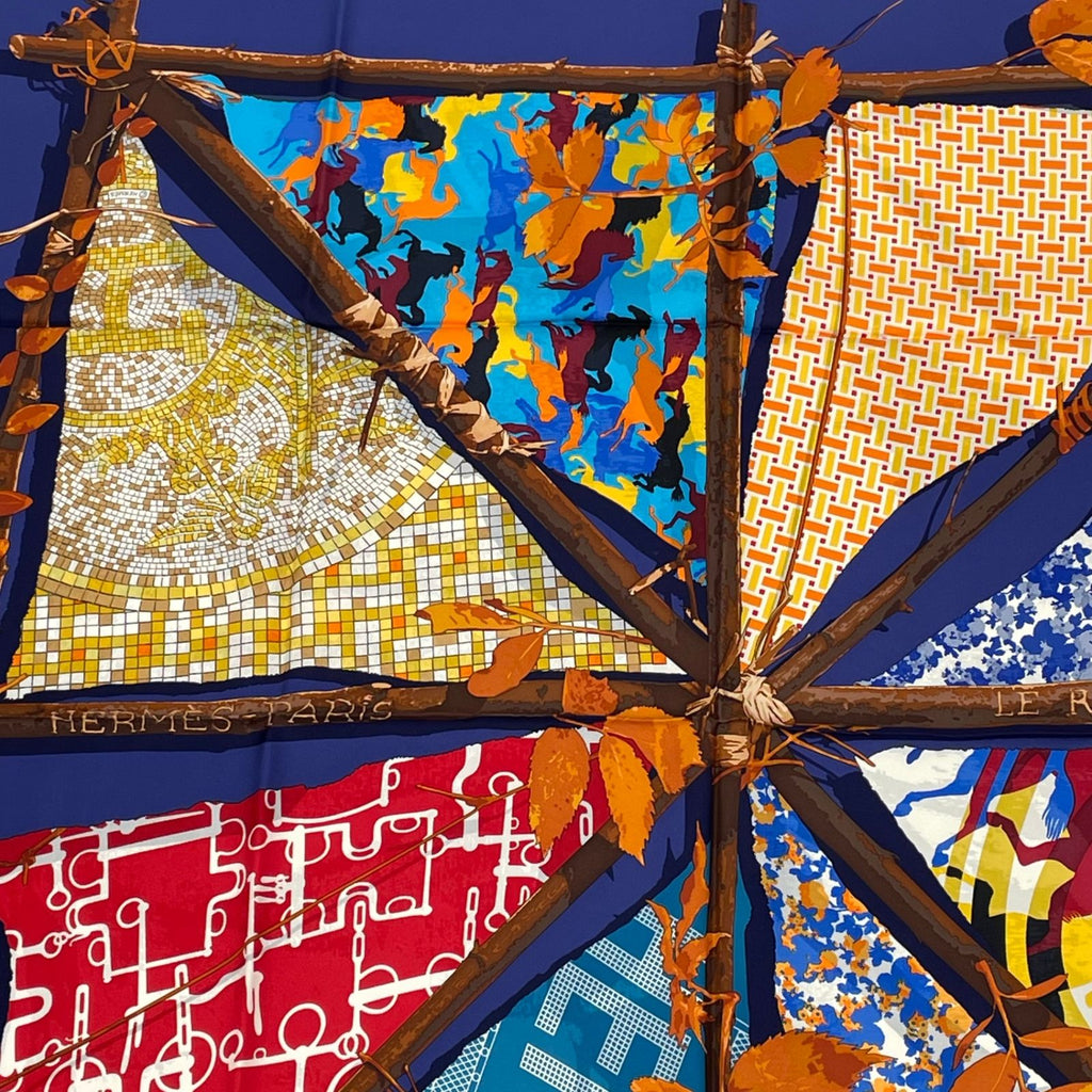Hermes Carre 90 Chic Robinson le Scarf Silk Blue — view 2