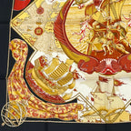 Hermes Scarf Carre 90 Pau Dela Des Cinq Mers Across the Five Seas Silk Black — view 4