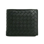 Bottega Veneta Intrecciato Piccolo Bifold Wallet Calf Leather Black Billfold