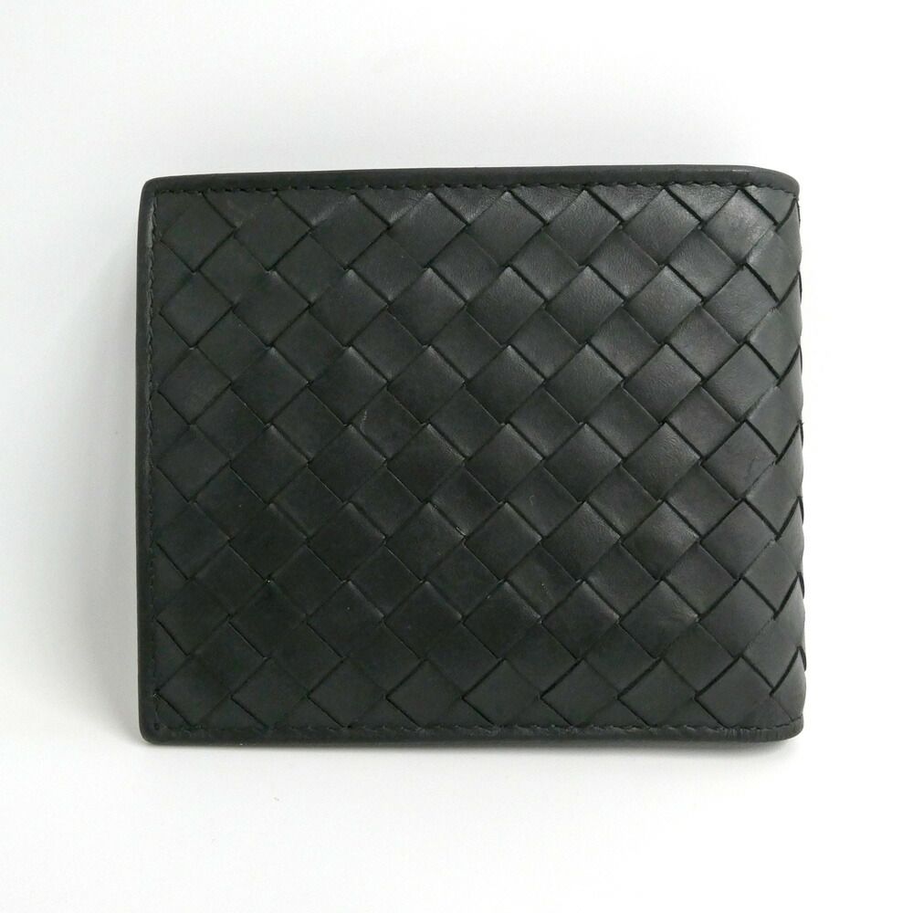 Bottega Veneta Intrecciato Piccolo Bifold Wallet Calf Leather Black Billfold — view 2
