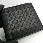 Bottega Veneta Intrecciato Piccolo Bifold Wallet Calf Leather Black Billfold — view 6