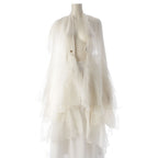 Gucci Silk GG Logo Shawl Bolero Top White Scarf