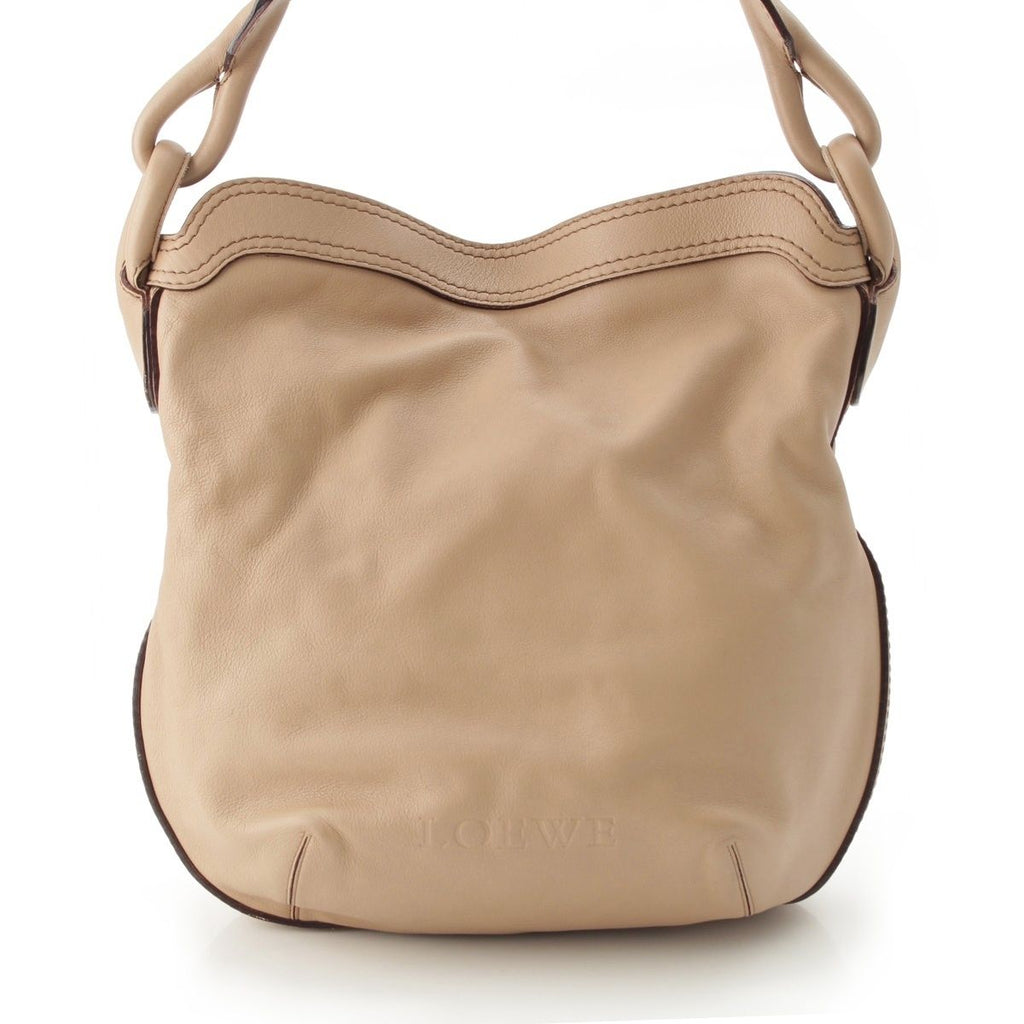 Loewe Switch Small Runner Leather Logo Shoulder Bag Beige — view 2