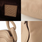 Loewe Switch Small Runner Leather Logo Shoulder Bag Beige — view 8