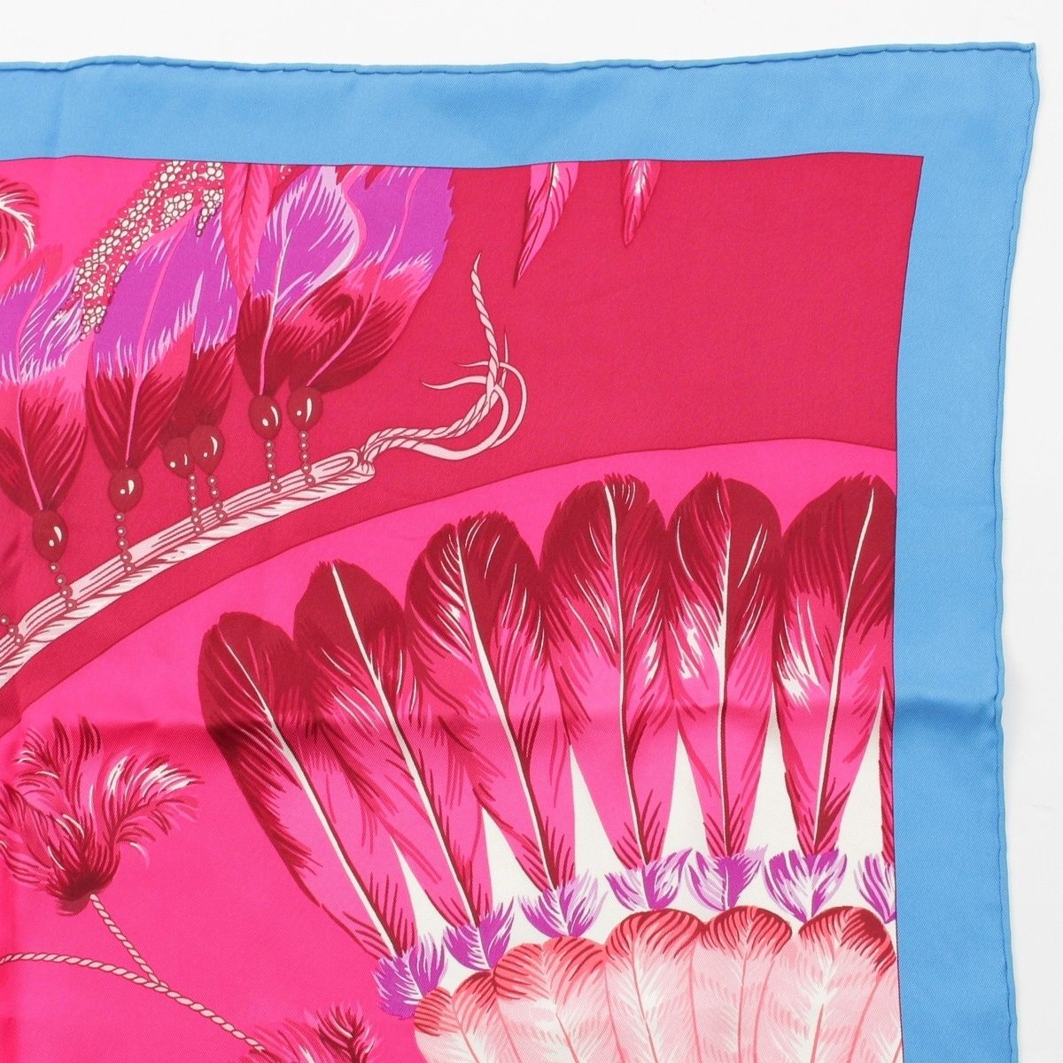 Hermes Carre 70 Silk Brazil II Feather Scarf Pink — view 3