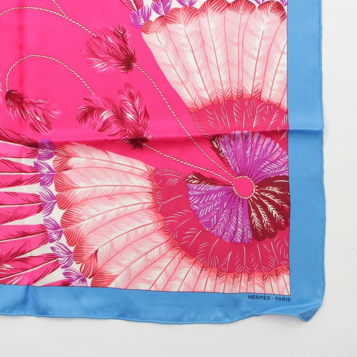 Hermes Carre 70 Silk Brazil II Feather Scarf Pink — view 5