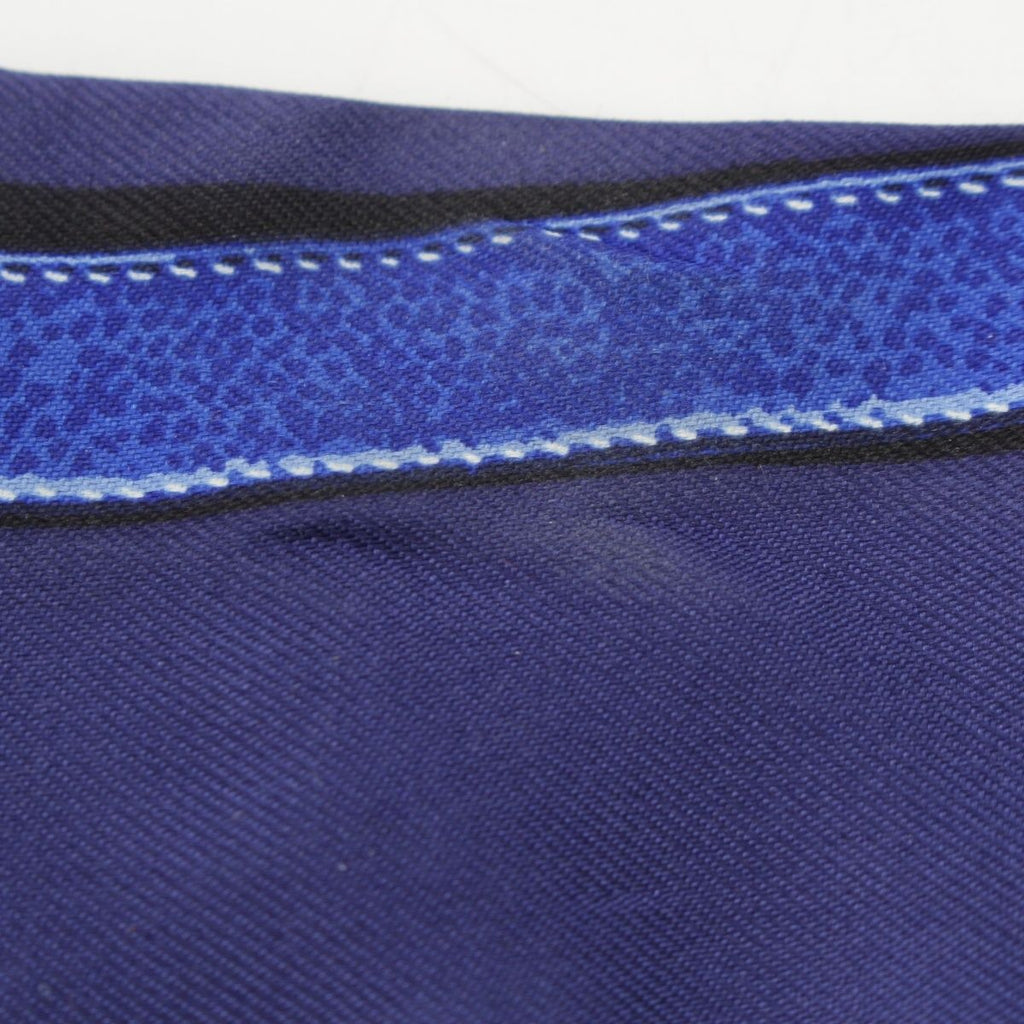 Hermes Twilly Silk Kelly Croam Motif Belt Pattern Scarf Blue — view 8