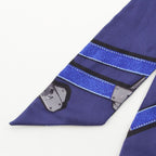 Hermes Twilly Silk Kelly Croam Motif Belt Pattern Scarf Blue — view 4