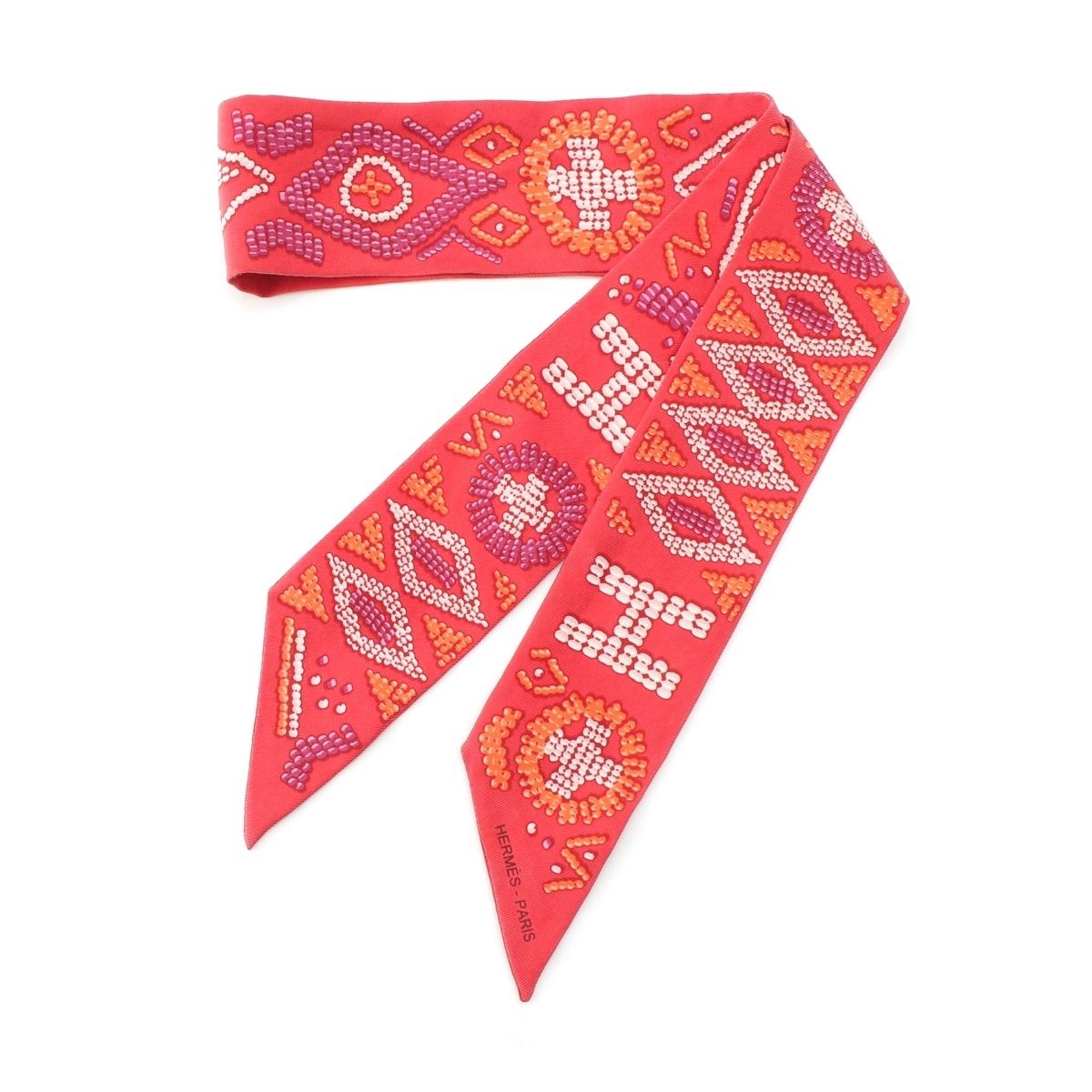 Hermes Twilly Kelly en Perles Silk Scarf