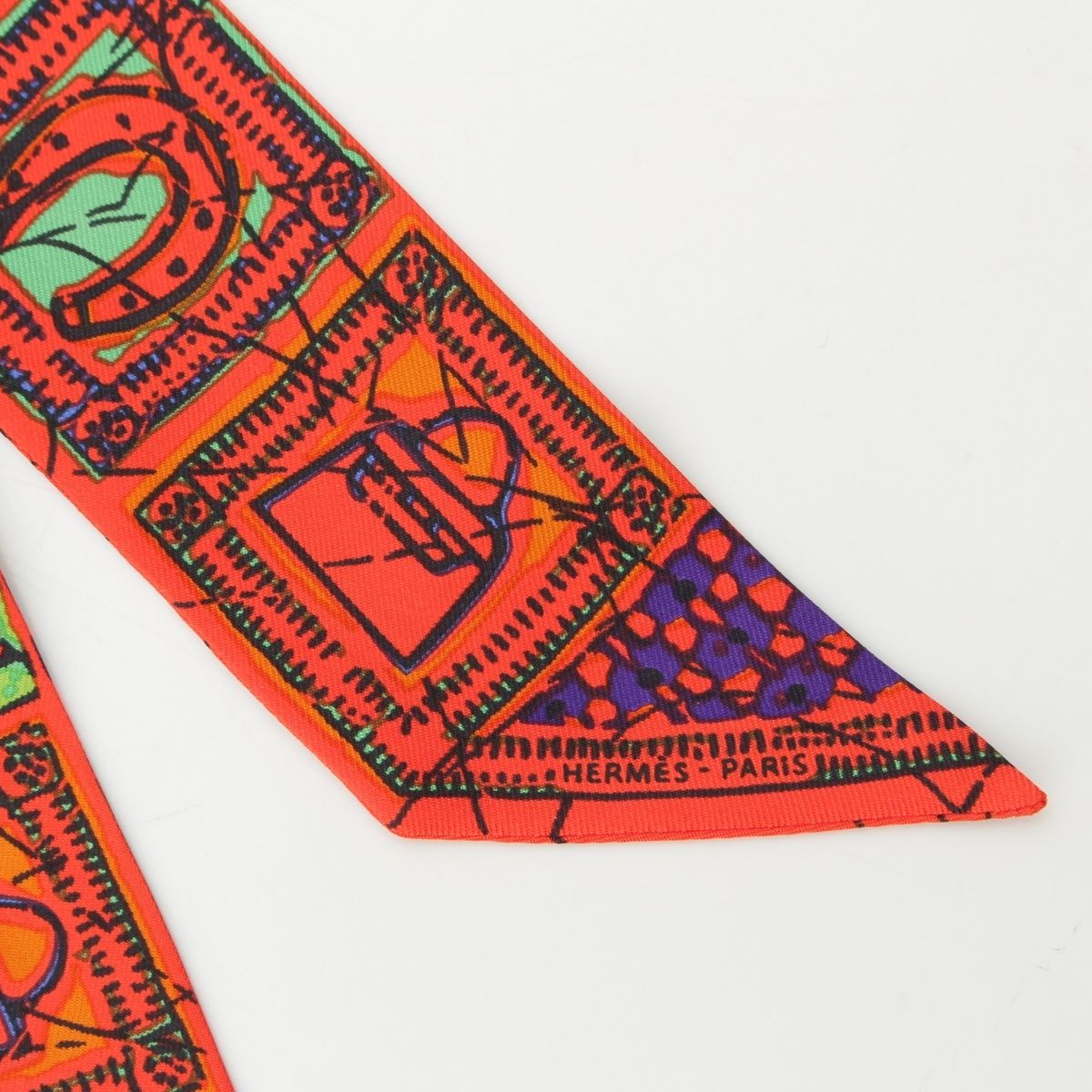 Hermes Twilly le Boubou Silk Scarf Orange — view 2
