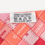 Hermes Twilly Silk Bolduc Check Scarf Pink — view 8