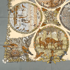Hermes Carre 90 les Quatre Saisons Four Seasons Brown Animal Flower Scarf Silk — view 4
