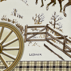 Hermes Scarf Carre 90 Lhiver en Poste Winter Mail Carriage Silk 100% Brown — view 6