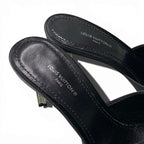 Louis Vuitton Bijou Rhinestone Diva Black Satin Leather Mules — view 7