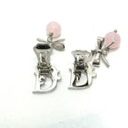 Dior Earrings Logo Ribbon Metal Pink — view 6