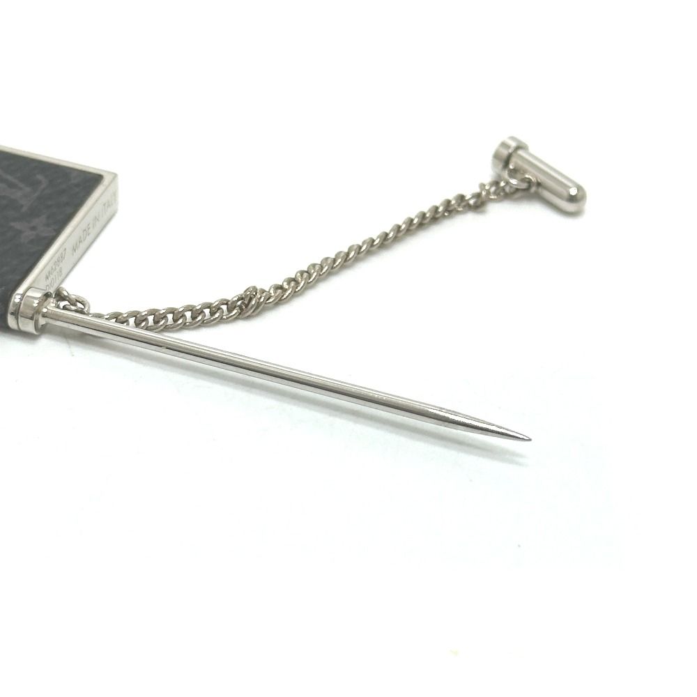 Louis Vuitton Brooch Lapel Pin Monogram Eclipse Canvas Black — view 5