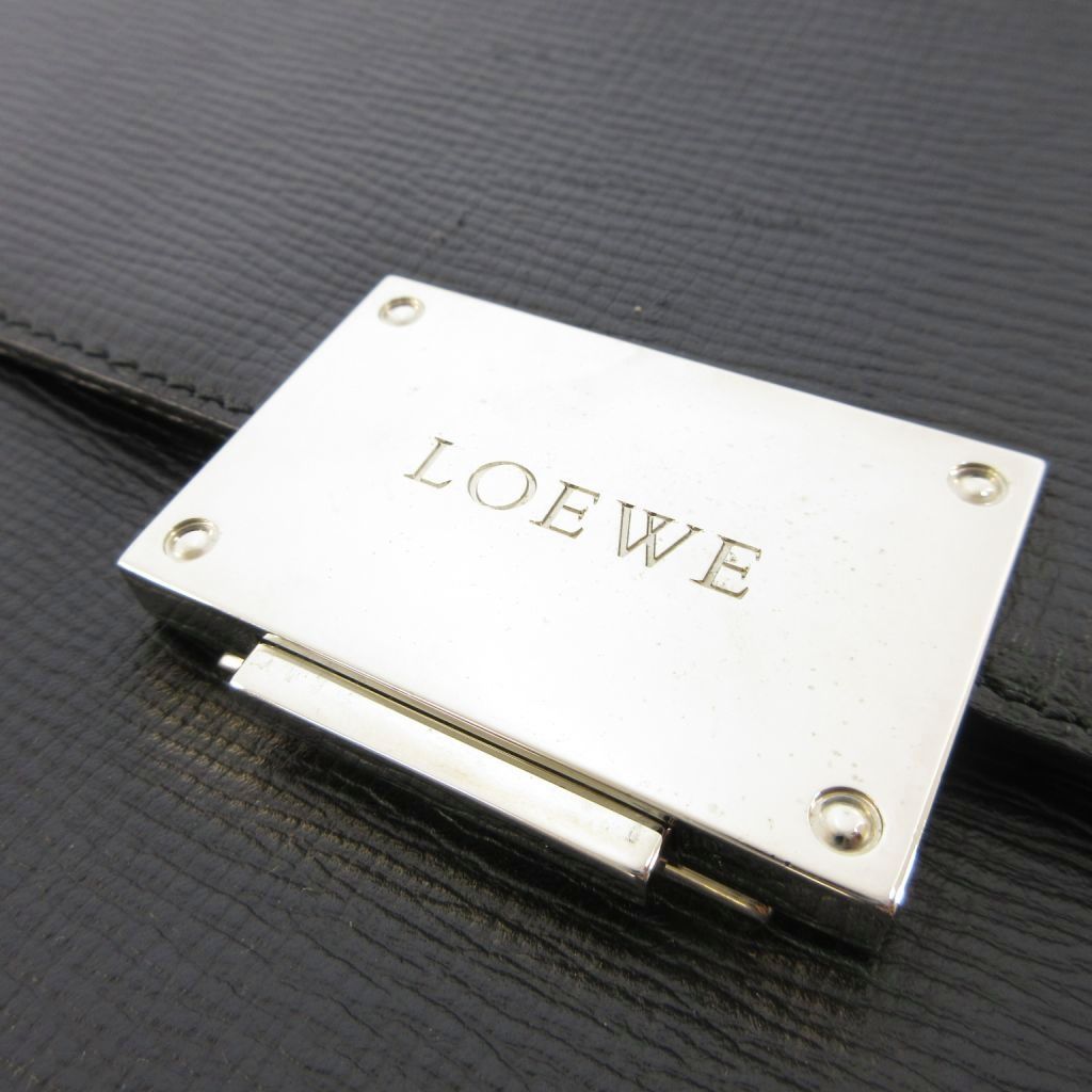 Loewe Crossbody Flap Shoulder Bag Leather Black — view 7