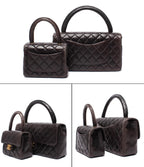 Chanel Handbag Parent Child Bag Top Handle Quilted Gold Lambskin — view 2